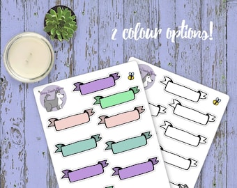 Pastel Banner Tails Up Header, Bullet Journal, Functional, Travelers Notebook