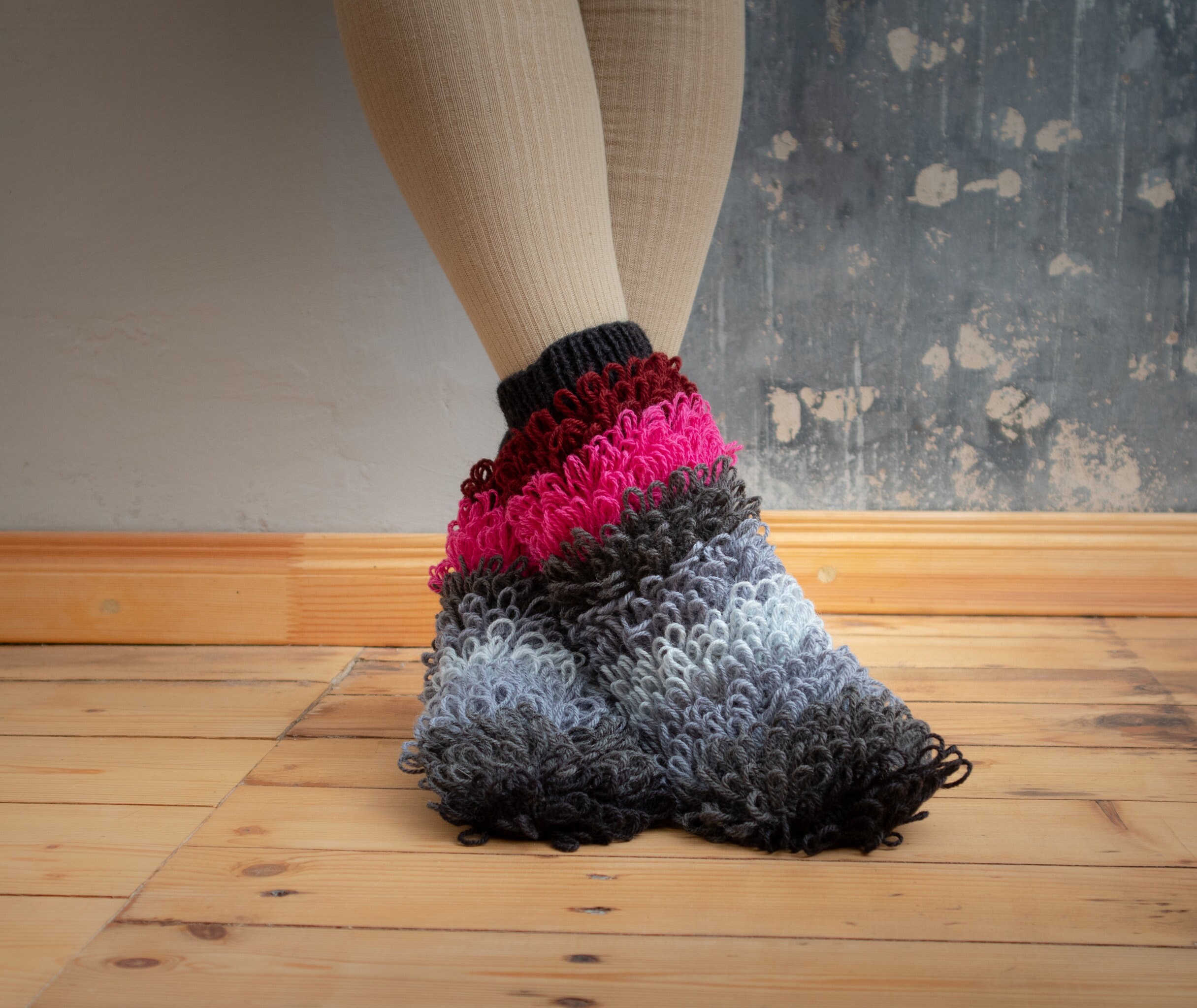 Fluffy 100 wool socks. Hand knit socks. Excellent addition to Etsy