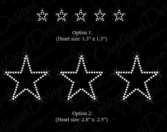 Estrellas de pedrería-Transferencia de pedrería-Plancha de pedrería personalizada en estrellas-Estrellas de pedrería Bling
