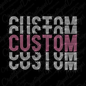 Fonte personalizada com strass em cascata, letras com strass termocolantes, transferências com strass, strass faça você mesmo.