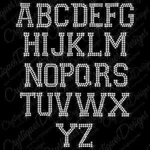 Collegiate Rhinestone Bling Font, Iron-on Rhinestone Letters ...