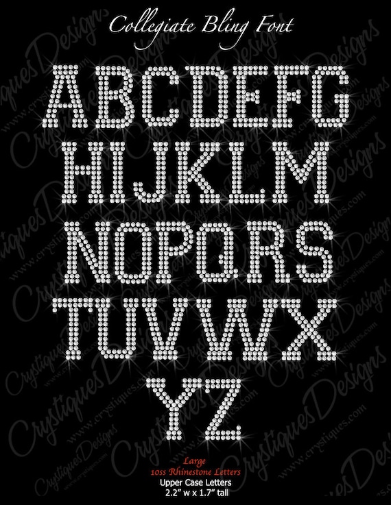 Hashtag Custom Name or Word with Clear Funky Style Letters Iron On  Rhinestone Transfer