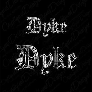 Dyke Transfer-Dyke Bling-Dyke Custom Rhinestone Transfer