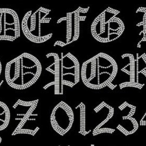 Old English Bling font-Personalize a Phrase or Name-Iron on image 3