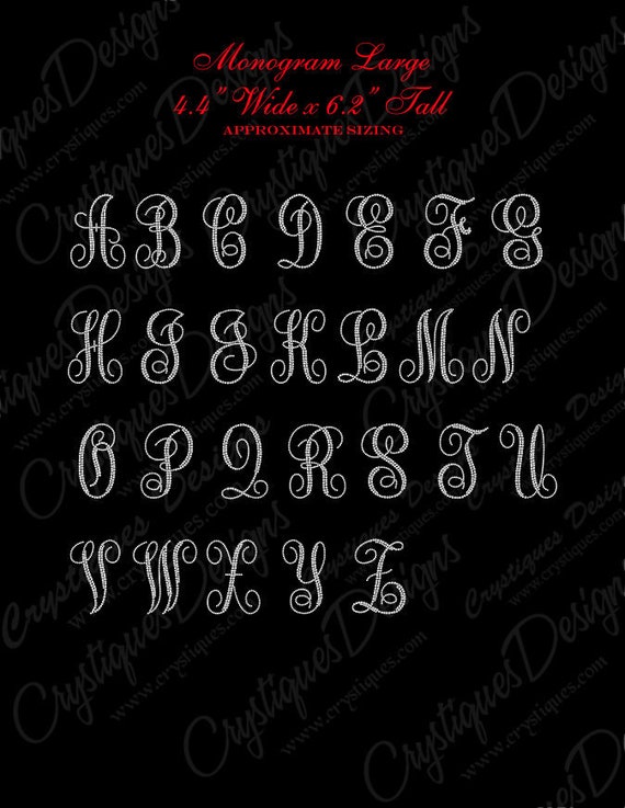 Rhinestone Monogram 3.5” Letter Iron-Ons by Designs by Mark