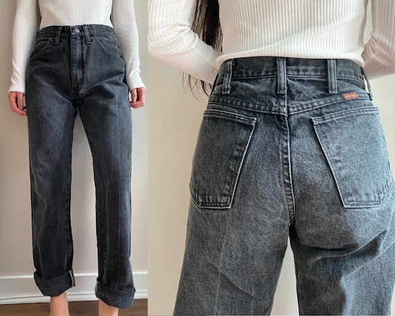 Vintage Black 90s High Waisted Rustler Mom Jeans W
