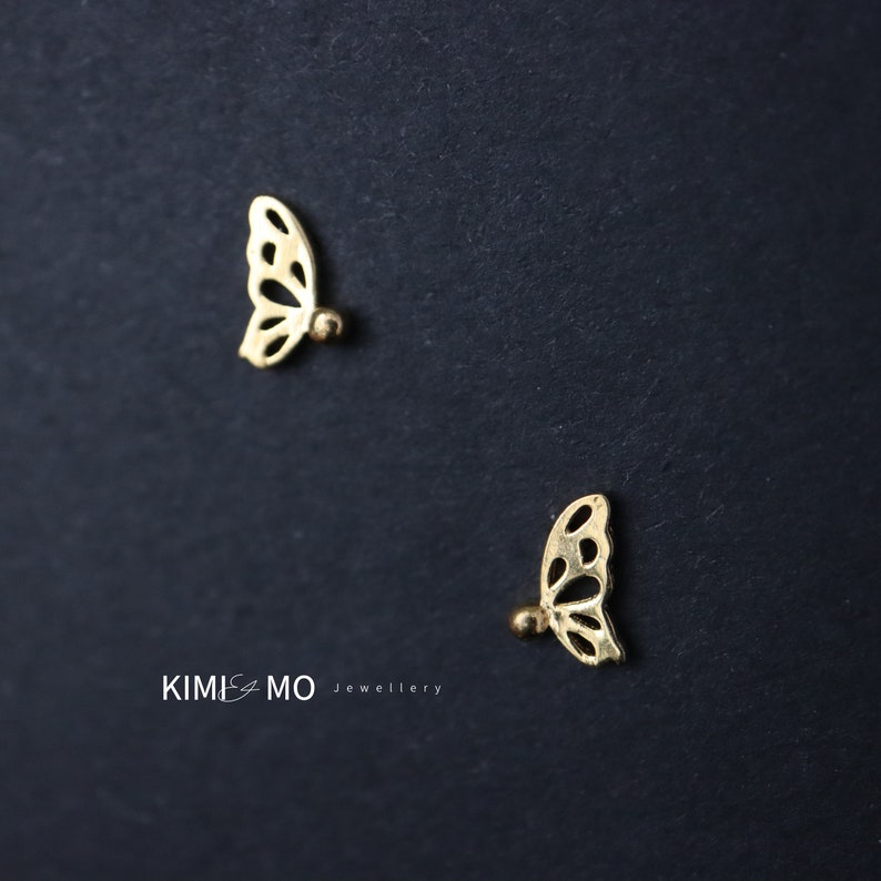 Mini Gold Butterfly Minimalist Stud Earring**Tiny Butterfly Earring**Geometric Earrings**Everyday Stud**Bridesmaid Gift for Her**Unique Gift