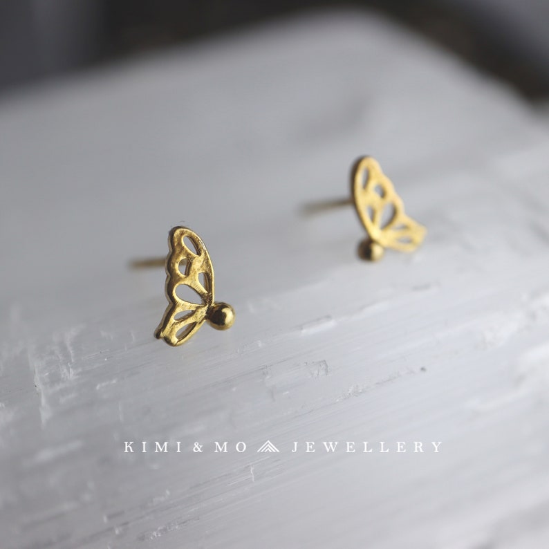 Mini Gold Butterfly Minimalist Stud Earring**Tiny Butterfly Earring**Geometric Earrings**Everyday Stud**Bridesmaid Gift for Her**Unique Gift