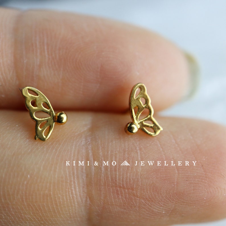 Mini Gold Butterfly Minimalist Stud Earring**Tiny Butterfly Earring**Geometric Earrings**Everyday Stud**Bridesmaid Gift for Her**Unique Gift