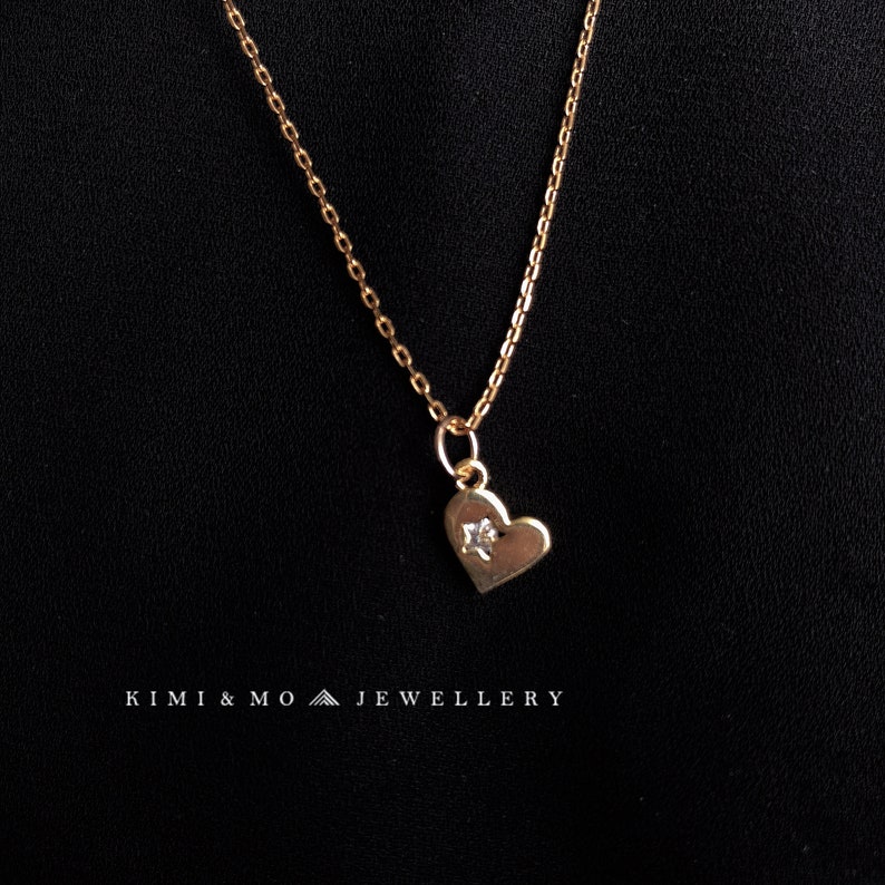 Heart with CZ Pendant necklace Sterling Silver Pendant /& Chain Inspirational GiftBridesmaid JewelryChristmas GiftGift for Friends
