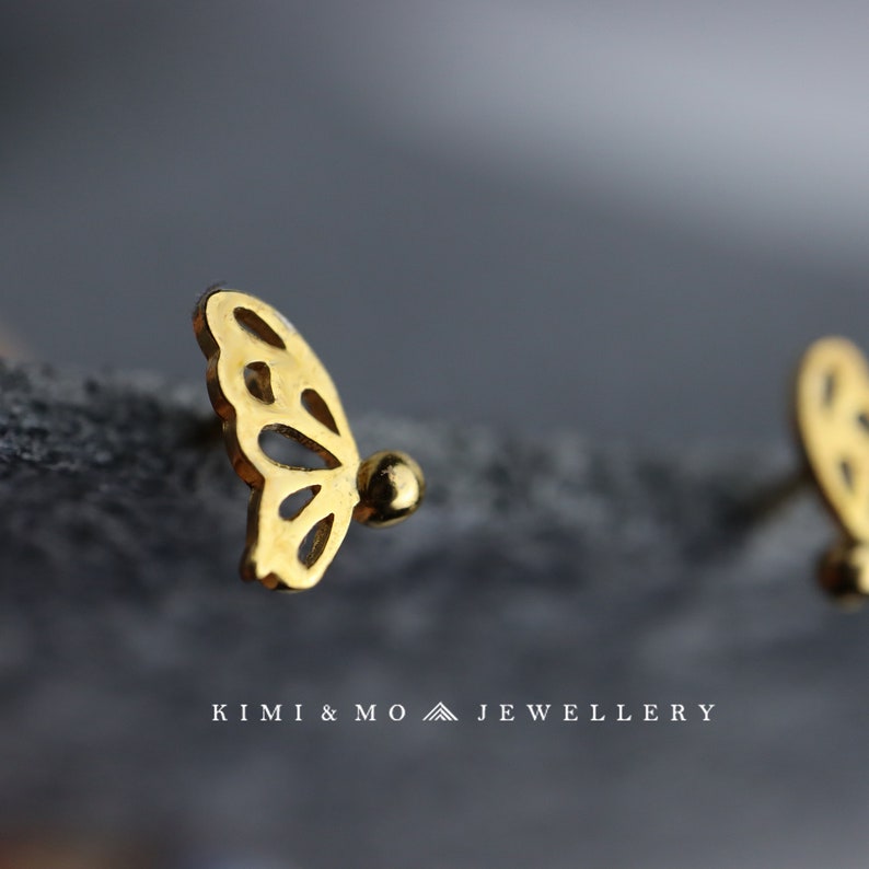 Mini Gold Butterfly Minimalist Stud Earring**Tiny Butterfly Earring**Geometric Earrings**Everyday Stud**Bridesmaid Gift for Her**Unique Gift