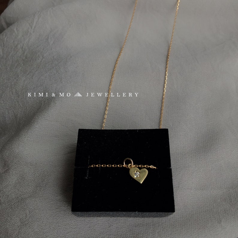 Heart with CZ Pendant necklace Sterling Silver Pendant /& Chain Inspirational GiftBridesmaid JewelryChristmas GiftGift for Friends