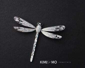 Dragonfly Zircon Brooch Pin For Mom, Gift for Her, Gold/Silver/Pink Dragonfly Brooch for Mom,Anniversary Gift, Thanksgiving Gift