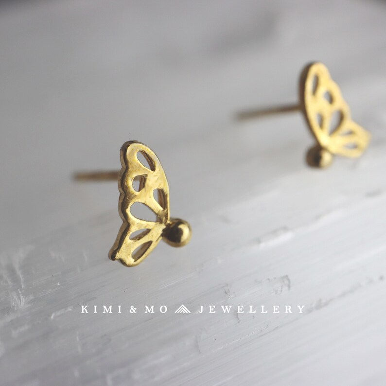 Mini Gold Butterfly Minimalist Stud Earring**Tiny Butterfly Earring**Geometric Earrings**Everyday Stud**Bridesmaid Gift for Her**Unique Gift