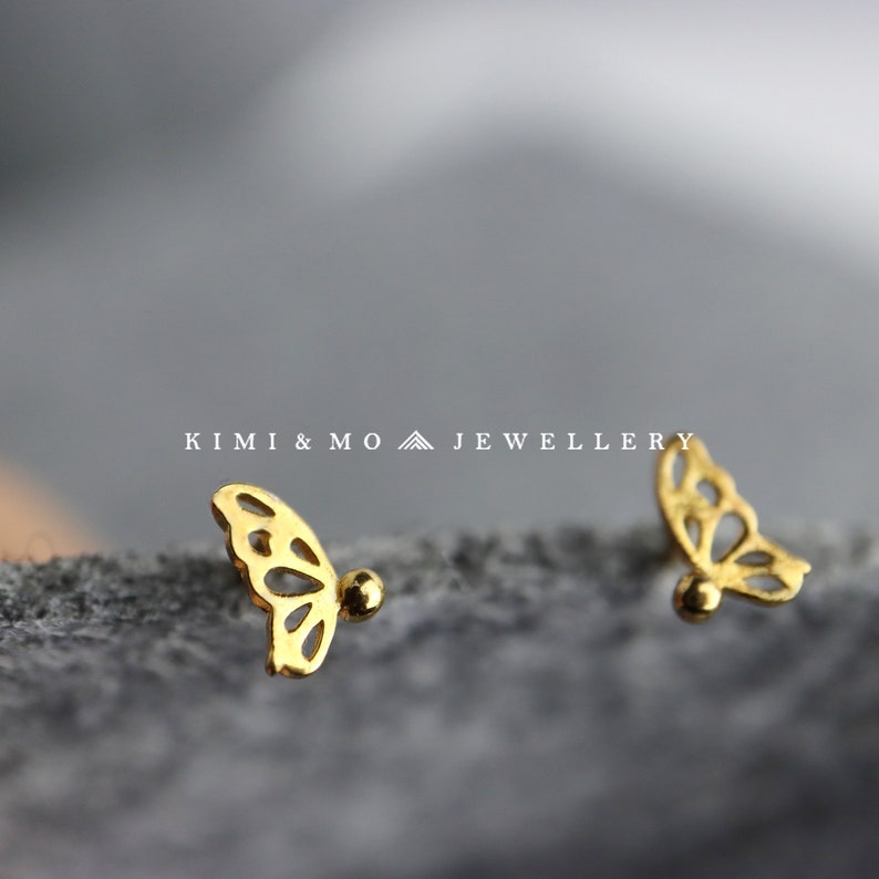 Mini Gold Butterfly Minimalist Stud Earring**Tiny Butterfly Earring**Geometric Earrings**Everyday Stud**Bridesmaid Gift for Her**Unique Gift
