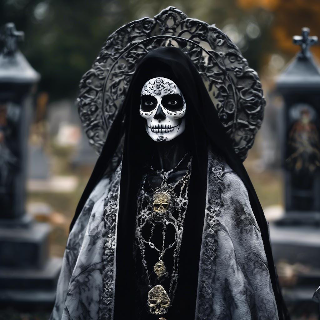 Santisima Muerte - La Negra - Black Robed Holy Lady Death Oil