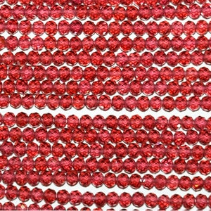 13" St Rhodolite Granat Fasetterade Runda Pärlor 3 mm.-Sträng 33 cm