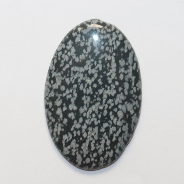 Snowflake Obsidian Big Cabochon, 42x27x4mm Oval Cabochon. Natural Stone.