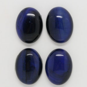 4Pcs Lot Blue Tiger Eye Oval Cabochon 20x15 mm. (4 pcs.)