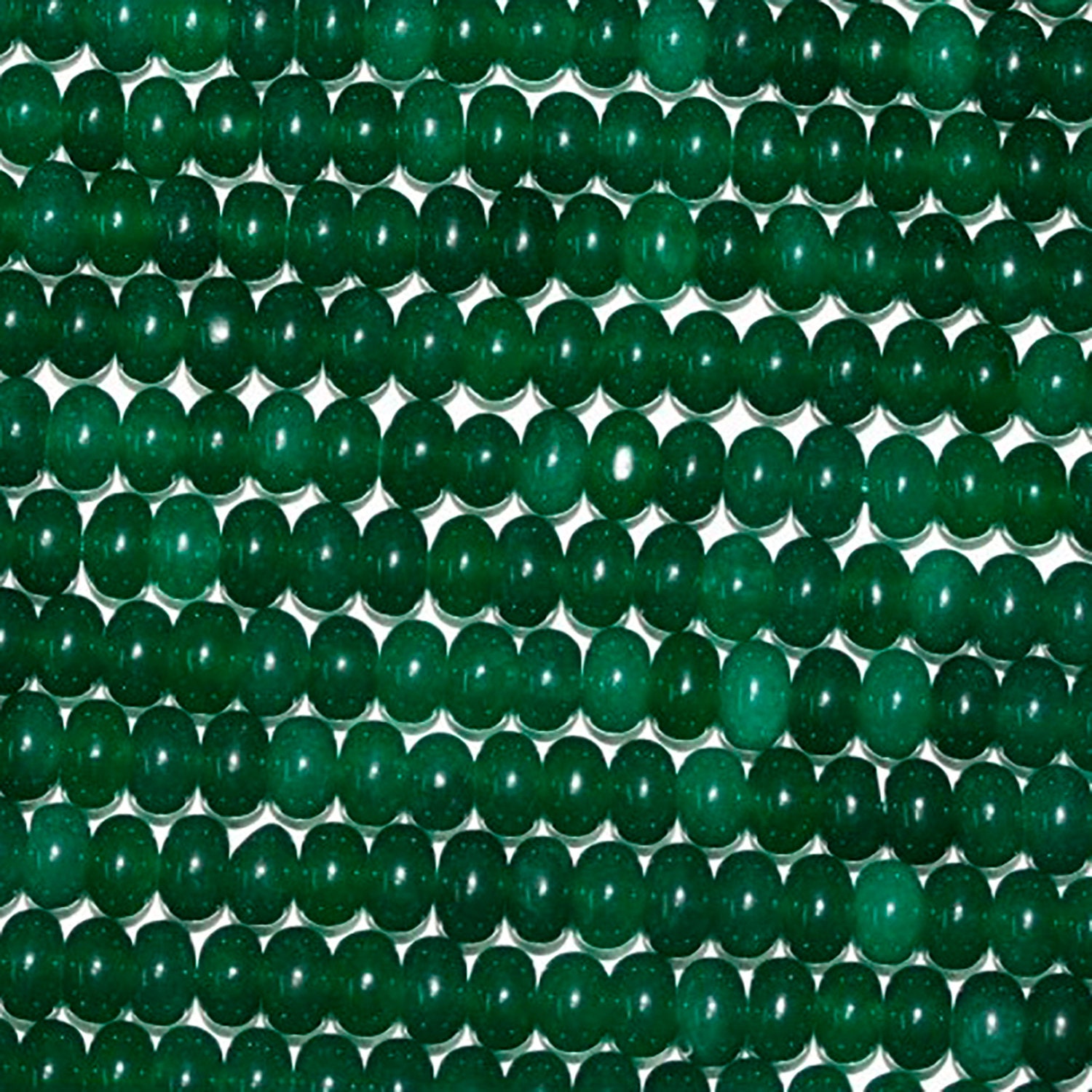 16" St  Green Jade Smooth Rondelle Beads 6x4mm.-Strand 40cm