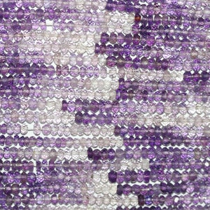 14" St Shaded Amethyst Faceted Rondelle Beads  3x2mm.Strand 37cm
