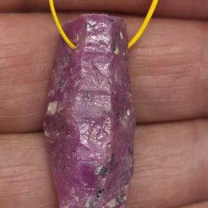 Big Ruby Crystal Rough Natural Gemstone Pendant 31.5x13mm- Corindon Pendant- Natural Gemstone Pendant. 43.8ct