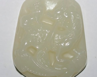 White Jade Pendant 54x44mm.