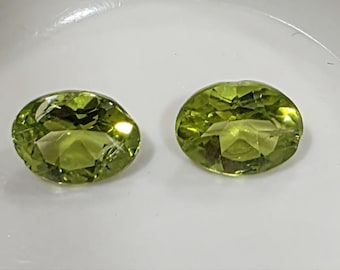 卸売AAA 10個ロット ペリドット オリビン ファセットオーバルカット 5