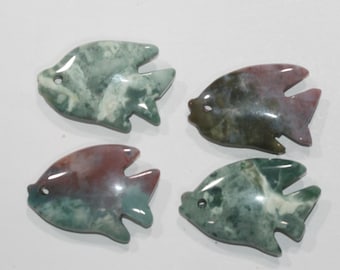 Colgante de pez de ágata india, liso, 32 x 23 mm - Ref. 15283