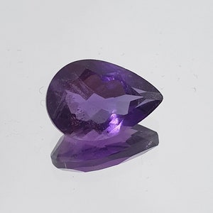 Natural Untreated African Deep Color  Amethyst Deep Purple Color Faceted Pear Cut 13x9mm 3.6ct - DIY Jewelry Supplies