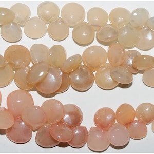 8&quot; St Pink Calchedony Graduated Smooth Drop Beads 8-15mm.Approx.-Strand 20mm