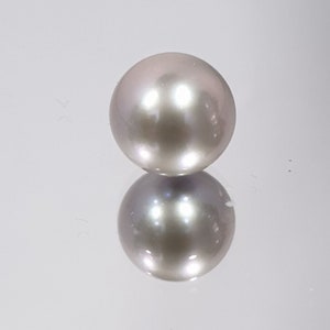 1 Pc Gray  Freshwater Perfect Round Top Luster Half Drilled Pearl  10mm  Round Natural Cultured Pearl-Price  Per 1 Pc- Pearl Earring