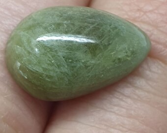 Cabujón de zafiro verde en forma de gota, 17,3 x 11 mm, 15,43 ct, piedra preciosa natural