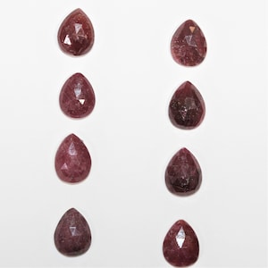 8 Pcs Faceted Drop Ruby Cabuchon. 9x7mm. (8 pcs.)