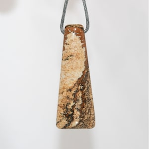 Rectangular Wood Jasper Pendant 45x17mm. approx.