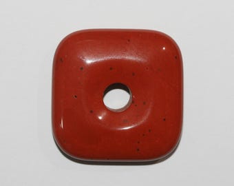 Red Jasper Smooth Square Pendant 30mm