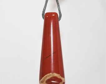 Red Jasper Rectangular Pendant 45x17mm. approx. (Different styles and sizes)