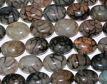 Cuentas ovaladas lisas de ágata St. de 16" (20 x 15 mm) - Hilo de 40 cm