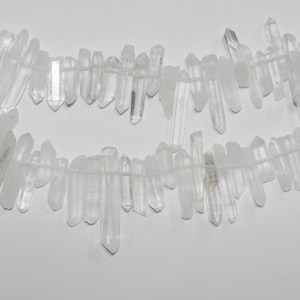 16&quot; St Rock Crystal Quartz Unpolish Sticks Beads 26-35x6-7mm.Approx.-Strand 40mm.