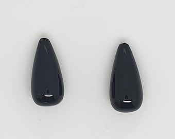 Onyx Half Drilled Smooth Drop 20x10mm.( 1 Pair )