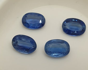 4 Pcs Lot Natural Deep Blue  Kyanite  Disthene Faceted Oval 7x5mm - Brazil -Natural Untreated Gems