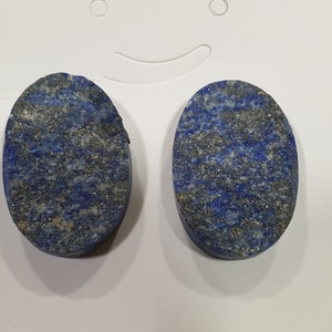 Afghan Rough Lapis Lazuli Square  Cabochon Matching Pair 26.5x18mm Royal Blue Color 58.6ct