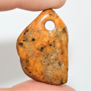 Big Hole Natural  Baltic Amber Pendant 33x22mm. Genuine Polished Amber