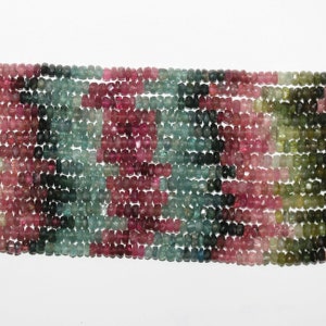 14&quot; St Tourmaline Faceted Rondelle Beads 4x2mm.-Strand 36cm.
