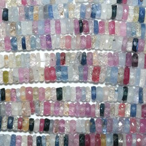 25 cm St Multi Safir Graderad Facetterad Rondell 3x1,5 - 5x1,5 mm. - Sträng 25 mm.