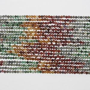 15" St Multi Stone Facetterade Runda Pärlor 2,5 mm. - Sträng 39 cm.