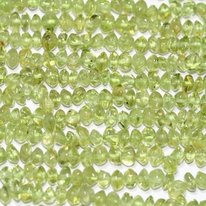 14" St Peridot Smooth Rondelle Beads   4x3mm.-Strand 37cm.