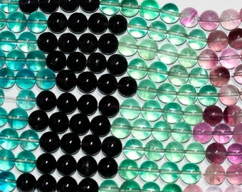 16 » St Fluorite Perles Rondes Lisses 10mm.-Brin 40cm