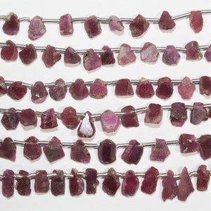 8&quot; St Flat Irregular Ruby Beads 7x4mm. Approx.-Strand 20cm.