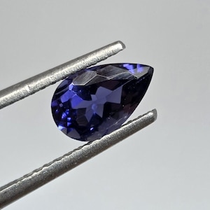 AAA Iolit Cordierit Facetterade Droppstenar 8 x 5 mm - 0,7ct Obehandlad Ädelsten Blå Färg - Naturlig Blå Sten - Gemology
